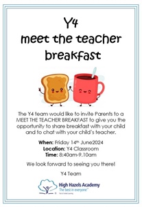 Y4 Meet The Teacher Breakfast
