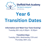 📢📢 Y6 Transition Information - Sheffield Park Academy📢📢