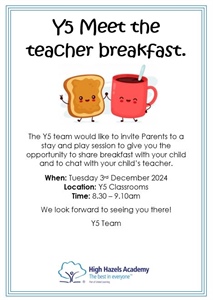 Y5 Meet The Teacher Breakfast