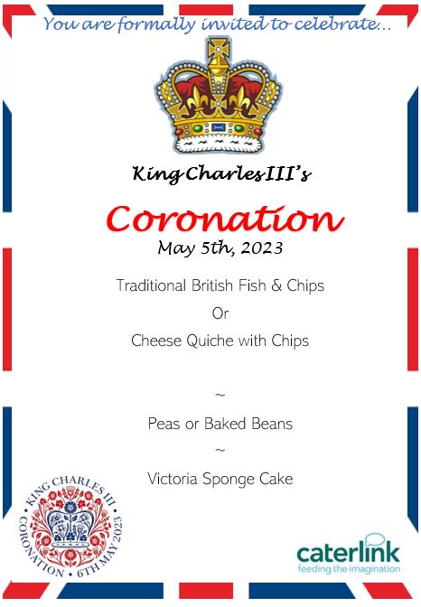 Coronation Menu - Friday 5th May